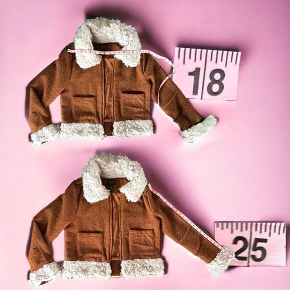Forever 21 l Sherpa Trim l Brown Jacket l Front Pockets l Lined l XL l EUC - Picture 5 of 11
